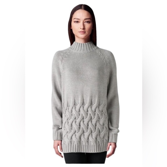 Simply Vera Vera Wang Sweaters - Simply Vera Wang Womens Gray Crew Neck Cable Knit Long Sleeve Sweater Sz M New